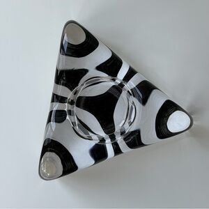 Kosta Boda Triangle Glass Votive Hand Painted Design By Ulrica Hydman-Vallien